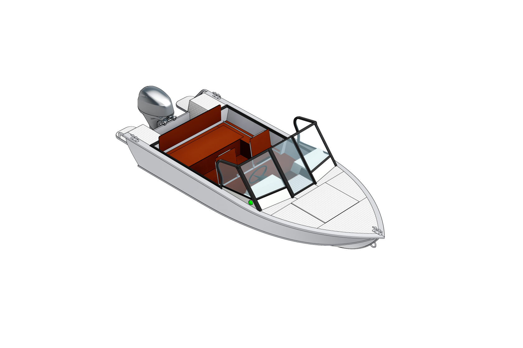 Лодка алюминиевая Салют Pro 430 BowDeck Fixed