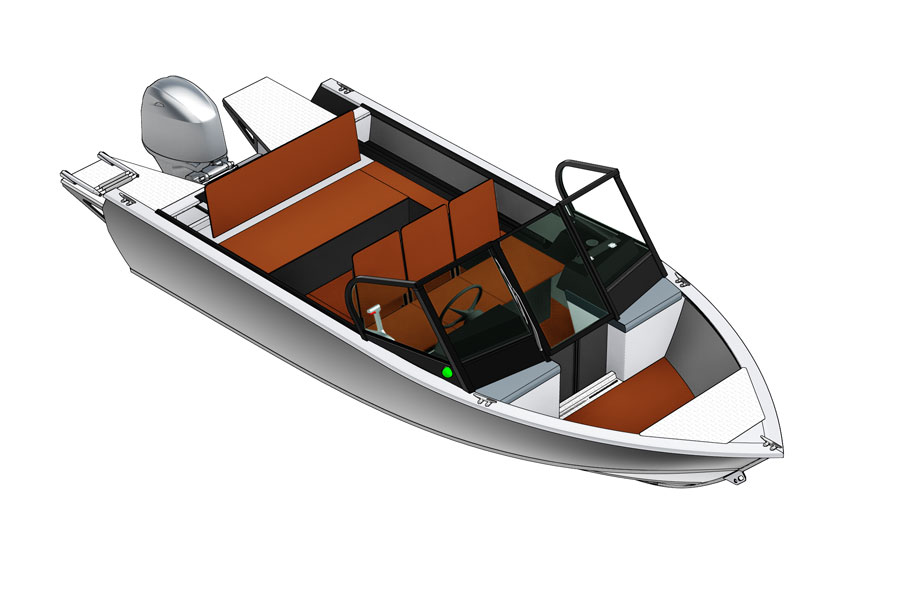 Лодка алюминиевая Салют 480 Neo BowRider-Br