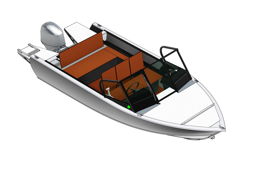 Лодка алюминиевая Салют 480 Neo BowDeck Transformer