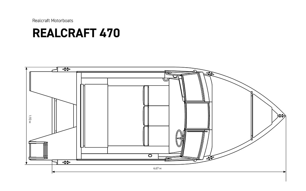 Лодка алюминиевая Realcraft 470 BowDeck Transformer