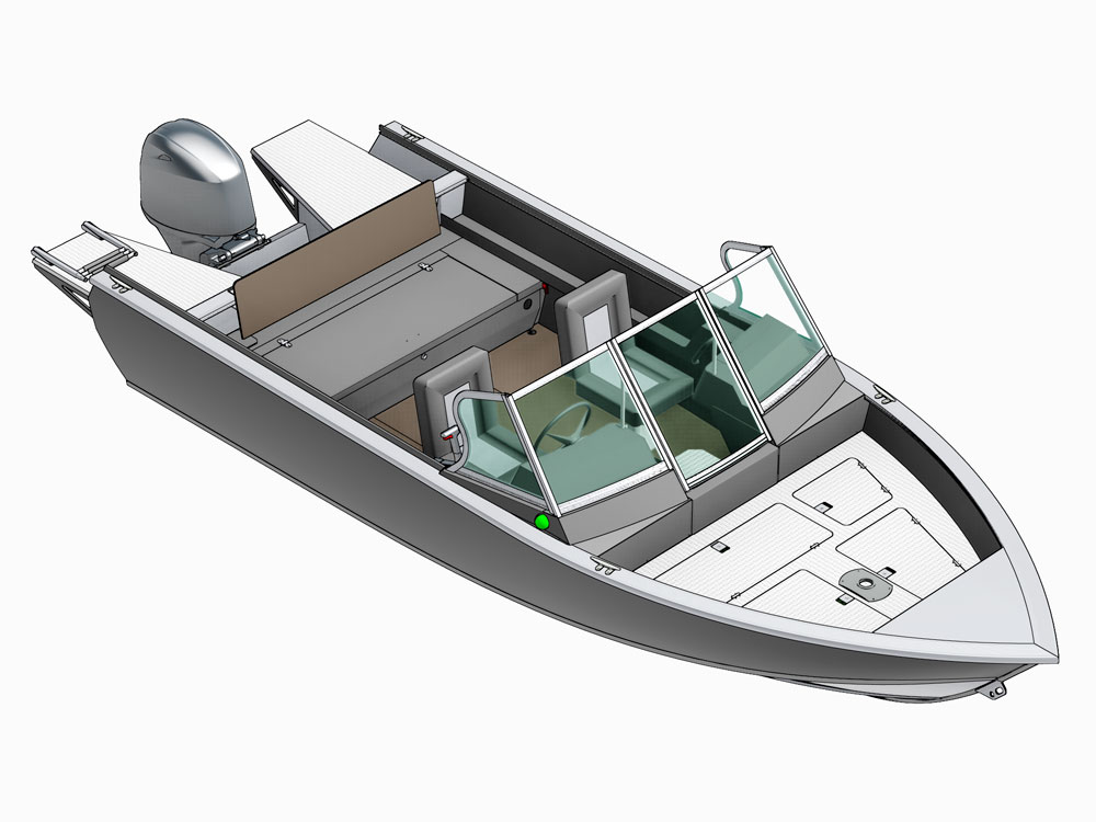 Лодка алюминиевая Realcraft 500 (Fish-подиум + повт. сиденья)
