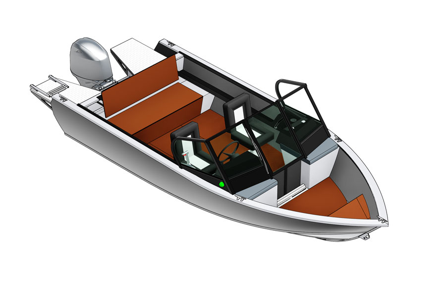 Лодка алюминиевая Салют Pro 480 Neo BowRider LargeBow-Br Lb