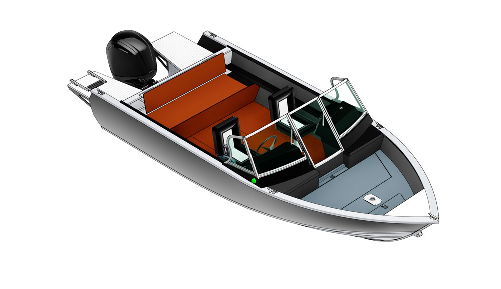 Лодка алюминиевая Realcraft 510 BowRider LargeBow Fish Pro