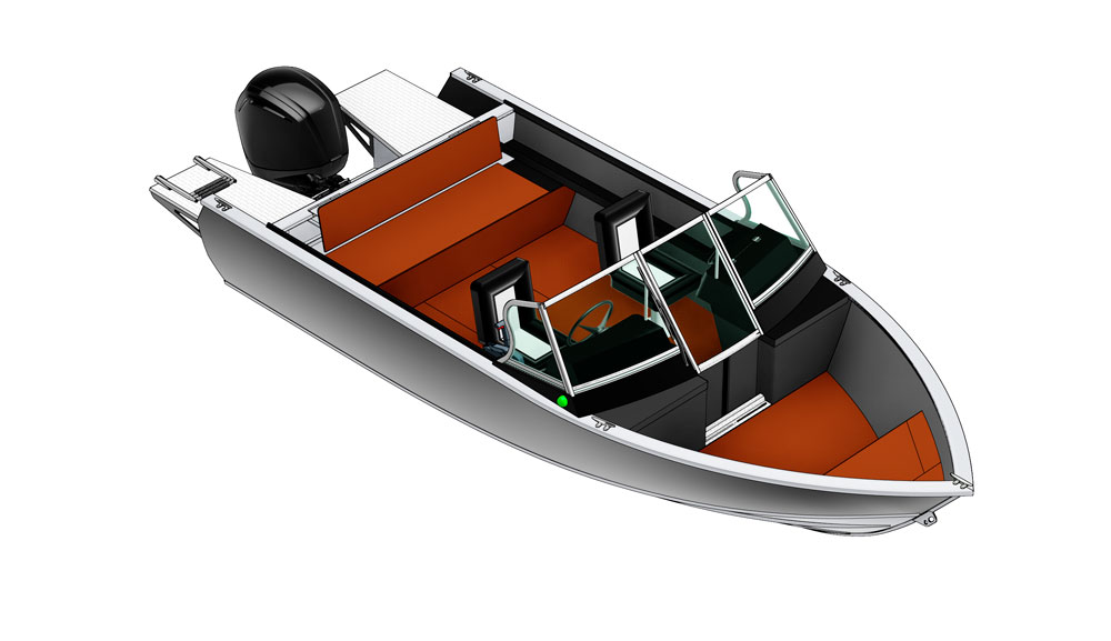 Лодка алюминиевая Realcraft 510 BowRider LargeBow-Br Lb