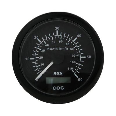GPS-спидометр аналоговый 0-60 узлов, черный циферблат, нержавеющий ободок, выносная антенна, д. 85 мм GPS-спидометр аналоговый 0-60 узлов, черный циферблат, нержавеющий ободок, выносная антенна, д. 85 мм