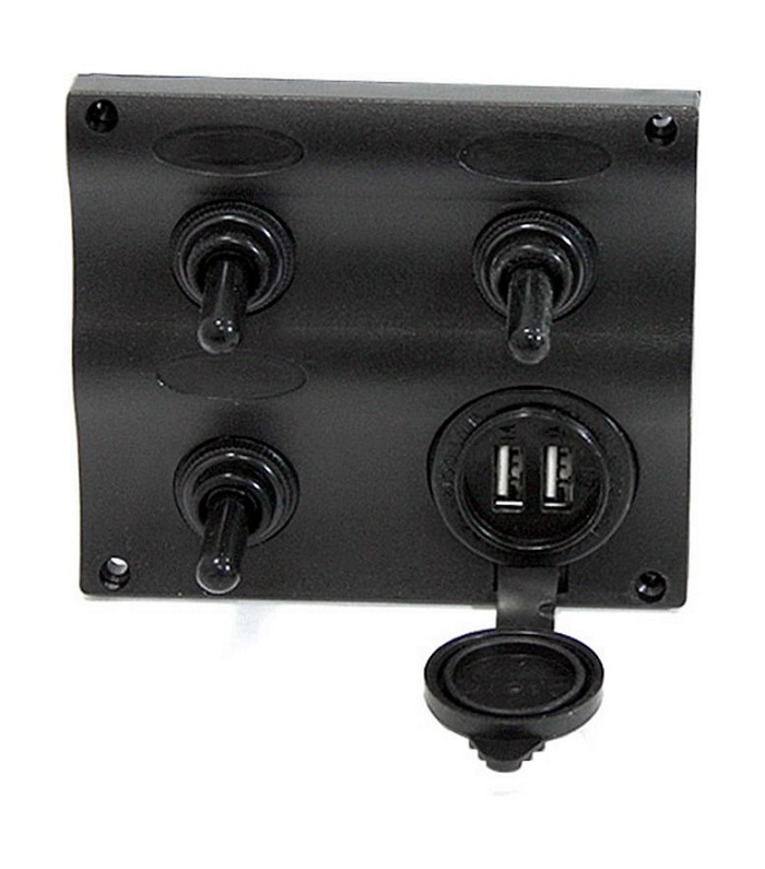 Панель бортового питания 3 переключателя, USB зарядка